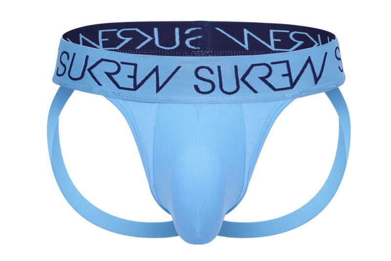 SUKREW Low - Rise Front Jockstrap With Well - Balanced Large Pouch Artic Blue Jock1