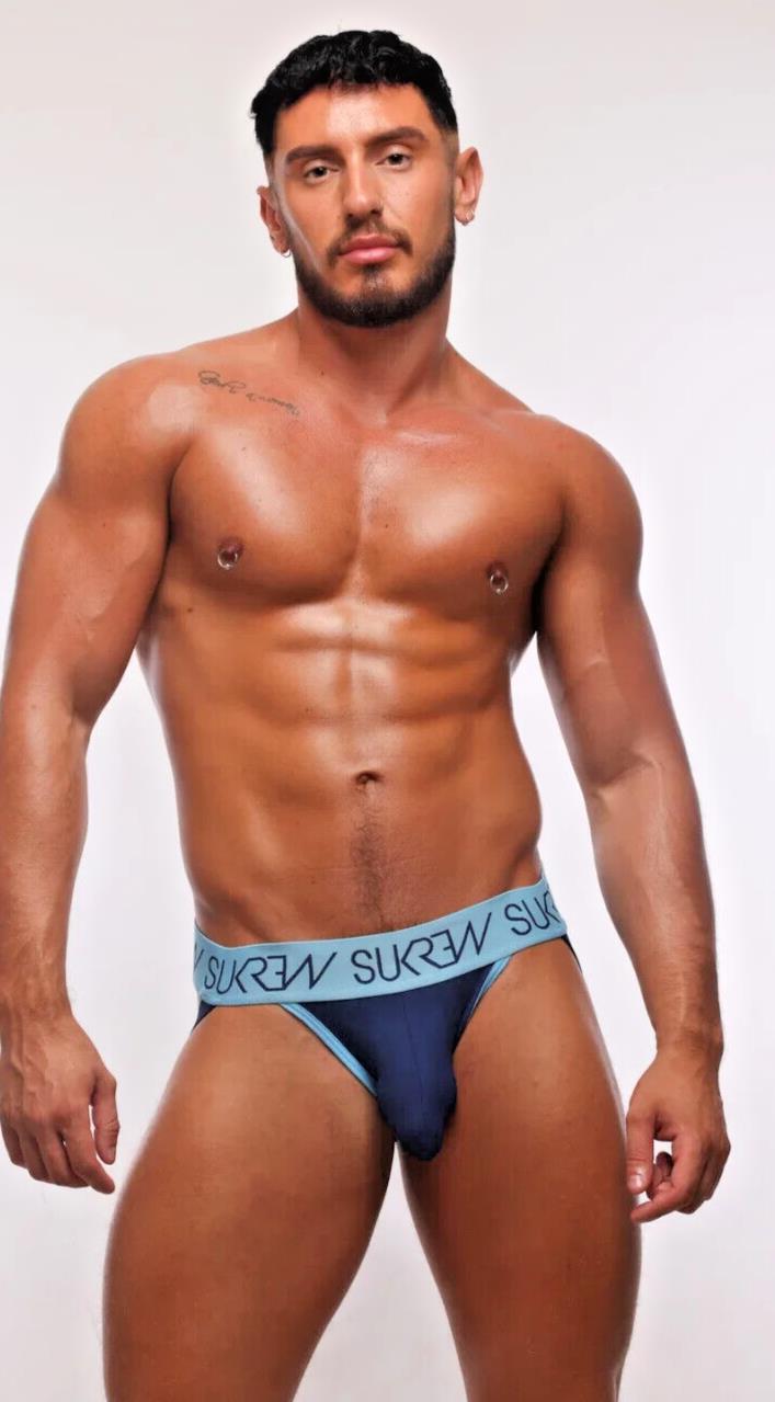 SUKREW Low - Rise Front Jockstrap With Well - Balanced Large Pouch Marine Jock 403