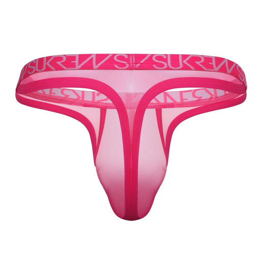SUKREW Mesh Low - Rise Thong Unlined Stretch in Electric Pink 432