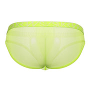 SUKREW Sheer Mesh Super Low - Rise Brief in Acid Yellow 82