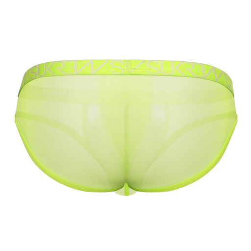 SUKREW Sheer Mesh Super Low - Rise Brief in Acid Yellow 82