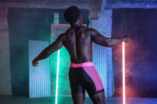 SUKREW Sprint Long Boxer Underground Sheer Mesh Panels in Electric Pink 432