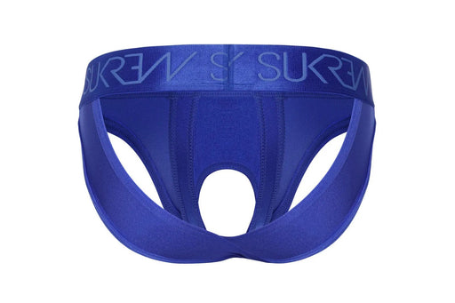 SUKREW U - Style V - Brief Open Front and Two Back Straps in Sapphire Blue 382