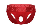 SUKREW U - Style V - Brief Open Front and Two Back Straps Liberty Red 381