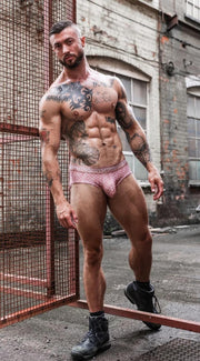 SUKREW Unlined Stretch Apex Briefs With Rounded Cupping Pouch in Diamond Pink 301