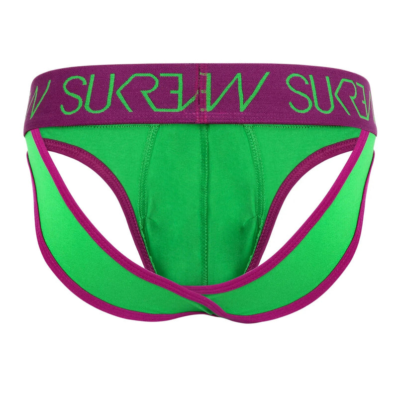 SUKREW V - Briefs Stetchy Open Back Lifting Straps V - Shaped Brief Verdant Green 31