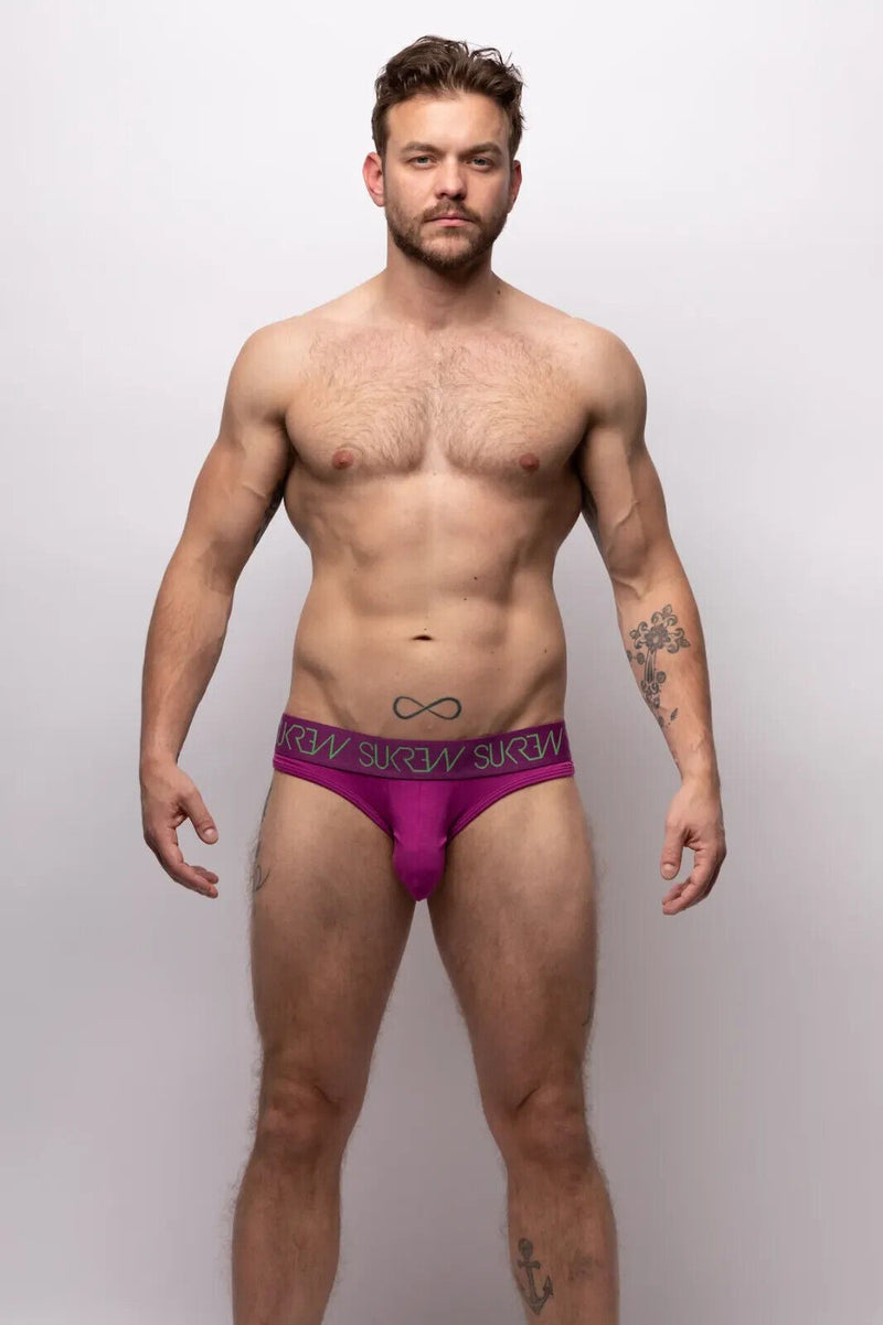 SUKREW V-Briefs Unlined Open Back Lifting Straps V-Shaped Deep Purple 3