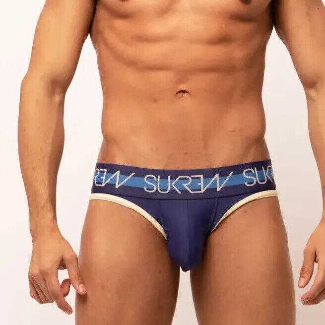 SUKREW V-Thong Hybrid Back Lifting Straps & Fabric Thongs Navy/Cream 18