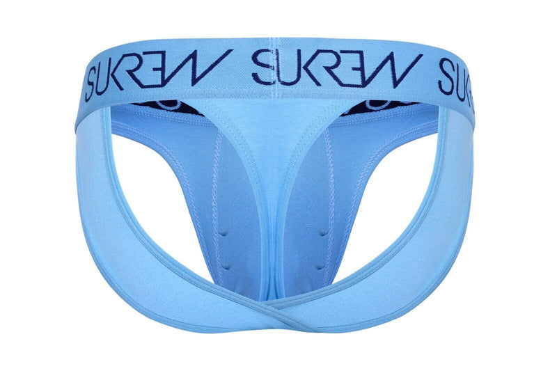 SUKREW V - Thong Hybrid Jockstrap Large Contour Pouch Two Back Straps Artic Blue2