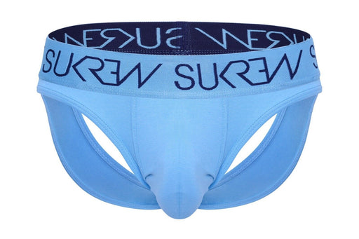 SUKREW V - Thong Hybrid Jockstrap Large Contour Pouch Two Back Straps Artic Blue1