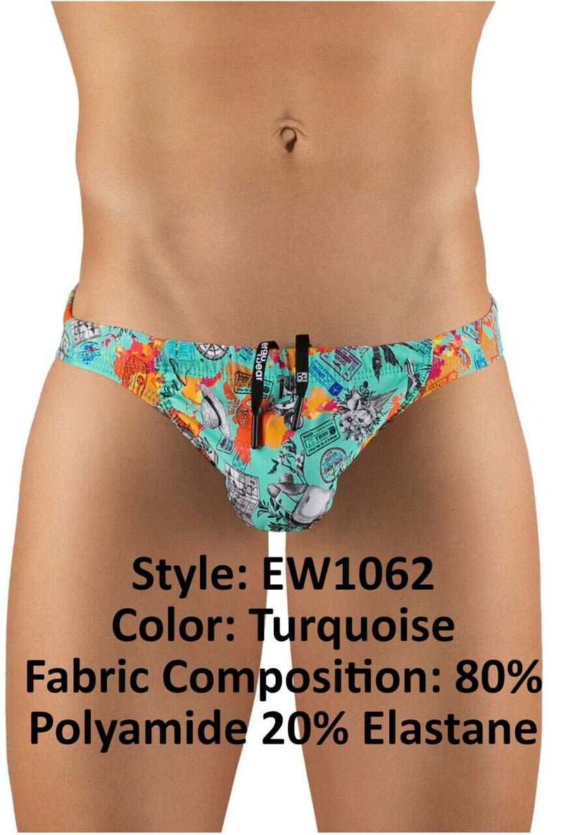 Swimwear ErgoWear Feel Bikini Swim - Briefs Voyager Green Floral 1062 453