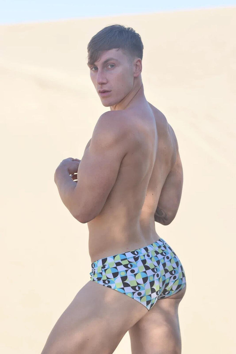 Swimwear SUKREW Torrent Swim Brief Rounded Contoured Pouch in Retro Lime 423