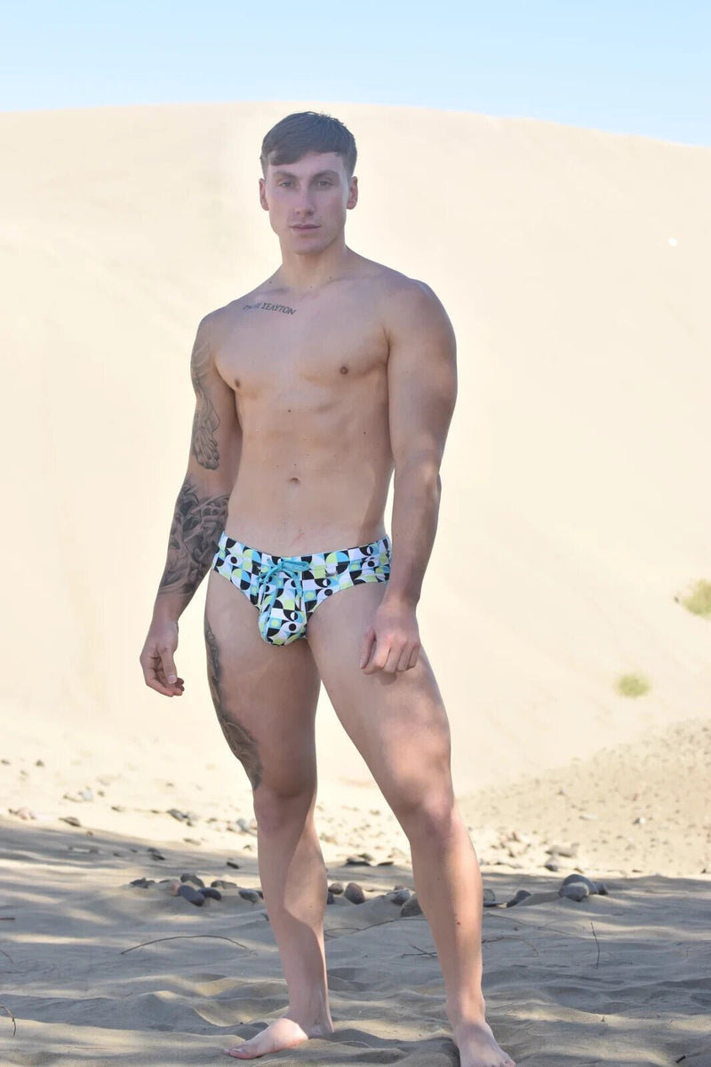 Swimwear SUKREW Torrent Swim Brief Rounded Contoured Pouch in Retro Lime 424