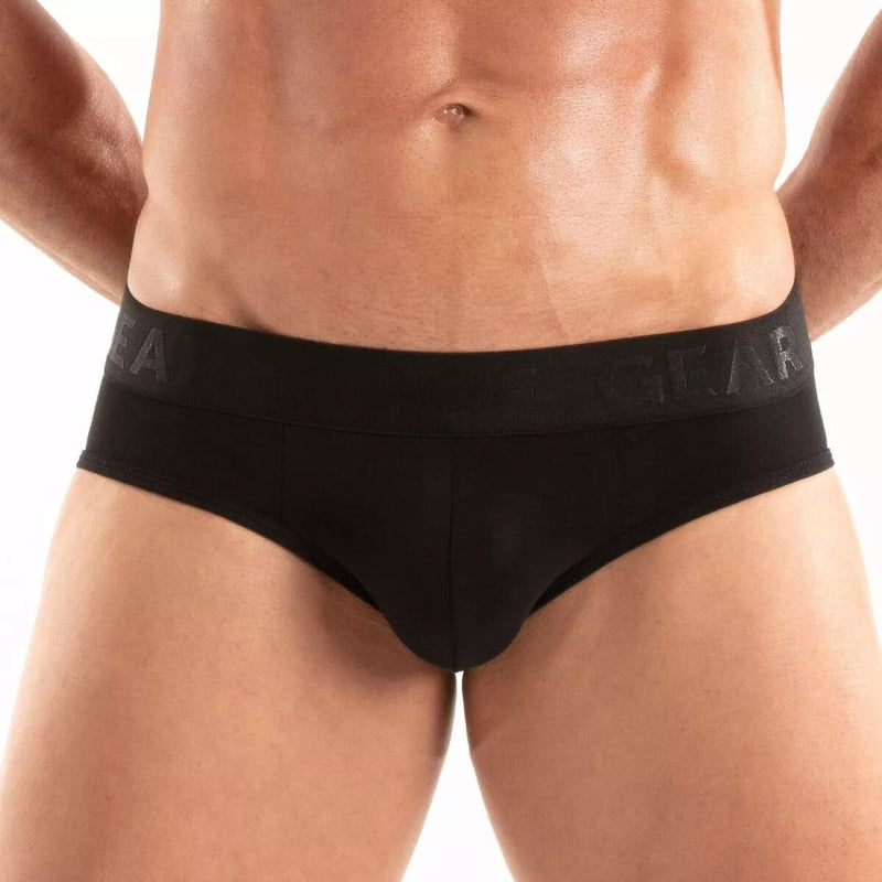TOF PARIS Access Briefs Unlined Front Pouch Soft Cotton Jacquard Brief Black 972