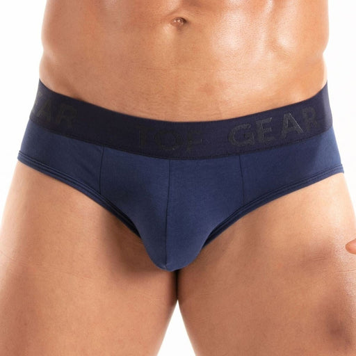 TOF PARIS Access Briefs Unlined Front Pouch Soft Cotton Jacquard Brief Navy 972