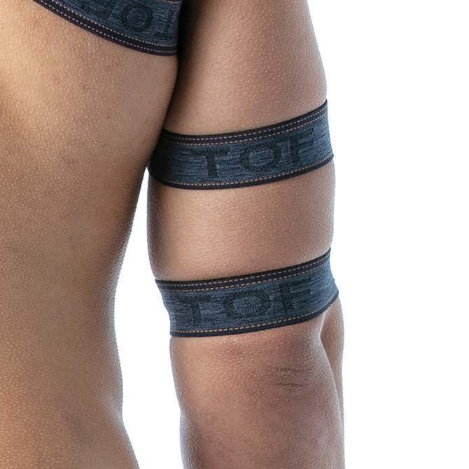 TOF PARIS Armbands Denim Double Elastic Arm-Harness Blue Jeans Look