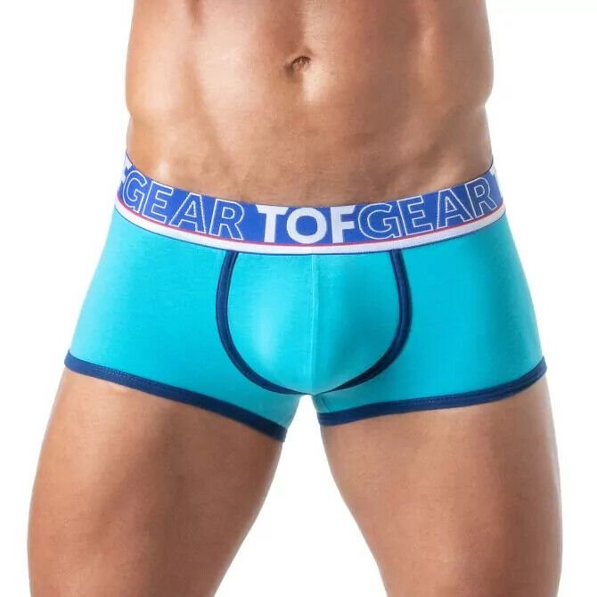TOF PARIS Boxer Champion Trunk Jacquards Bi - Stretch Cotton Unlined Turquoise 293