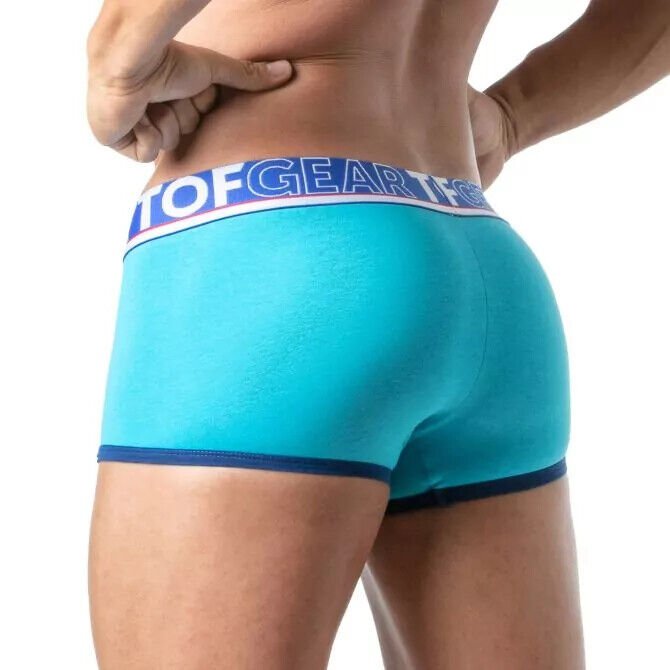 TOF PARIS Boxer Champion Trunk Jacquards Bi - Stretch Cotton Unlined Turquoise 292