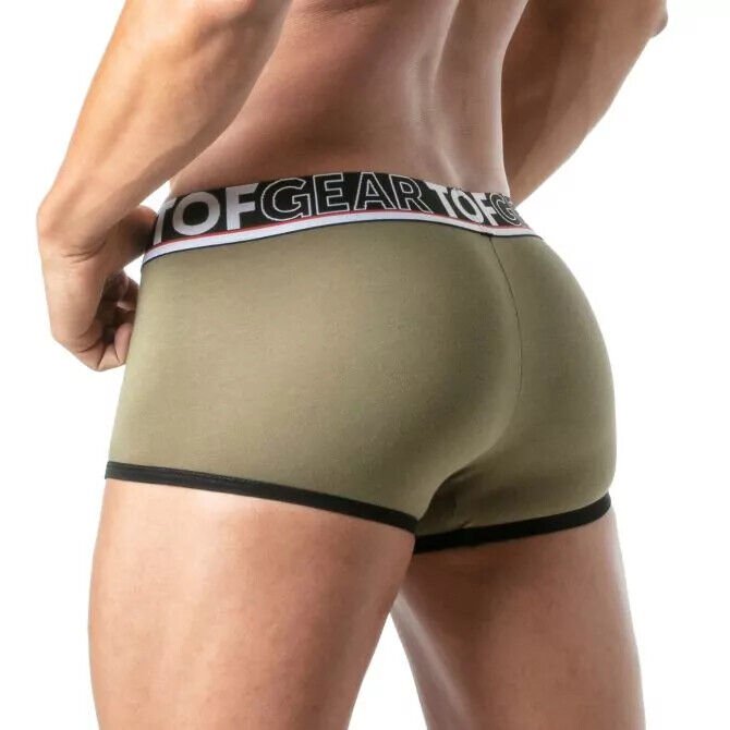 TOF PARIS Boxer Champion Trunk Jacquards Bi - Stretch Unlined Cotton Khaki 291