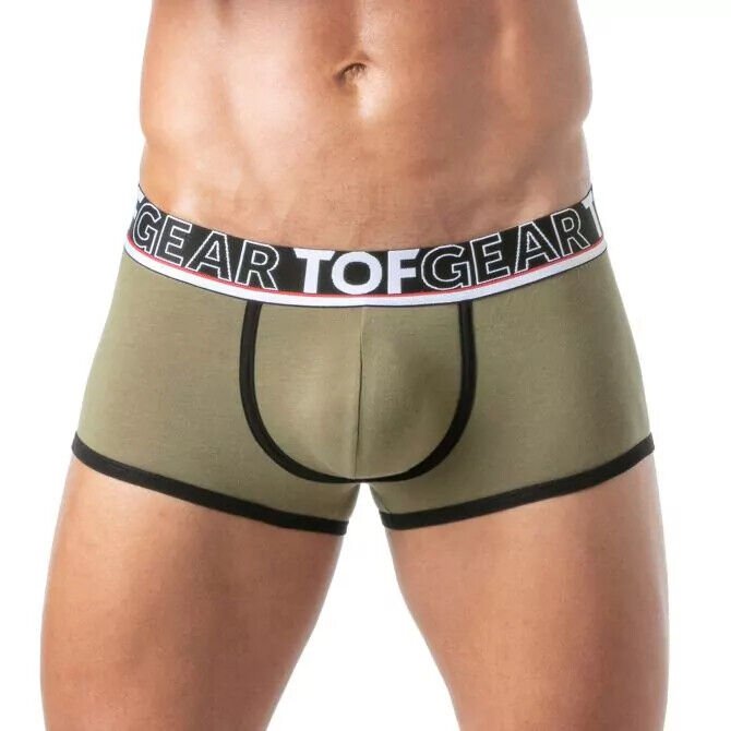 TOF PARIS Boxer Champion Trunk Jacquards Bi - Stretch Unlined Cotton Khaki 293