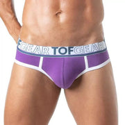TOF PARIS Briefs Champion Jacquards Bi - Stretch Cotton Low - Waisted Brief Purple3