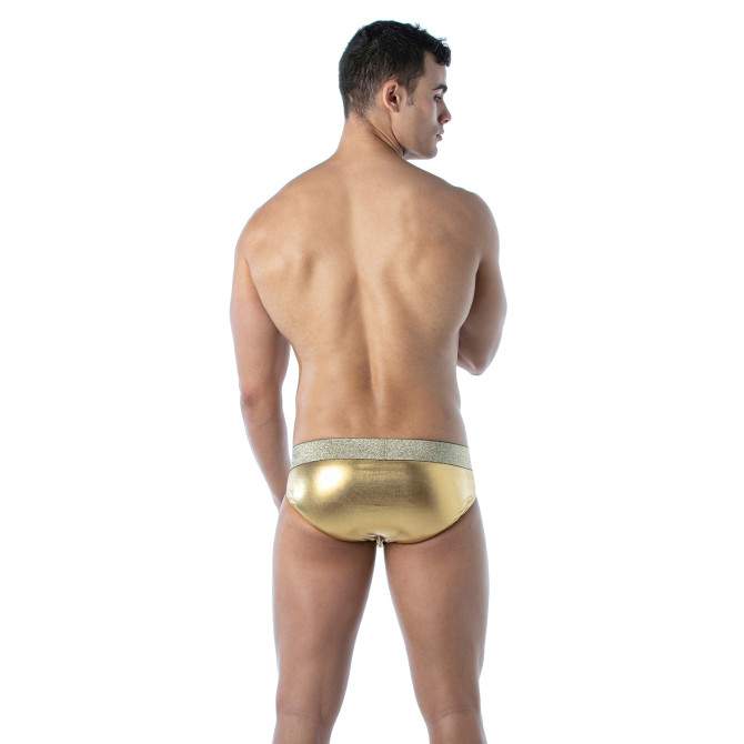 TOF PARIS Briefs Magic Gold Laminated Microfiber With Lurex Waistband