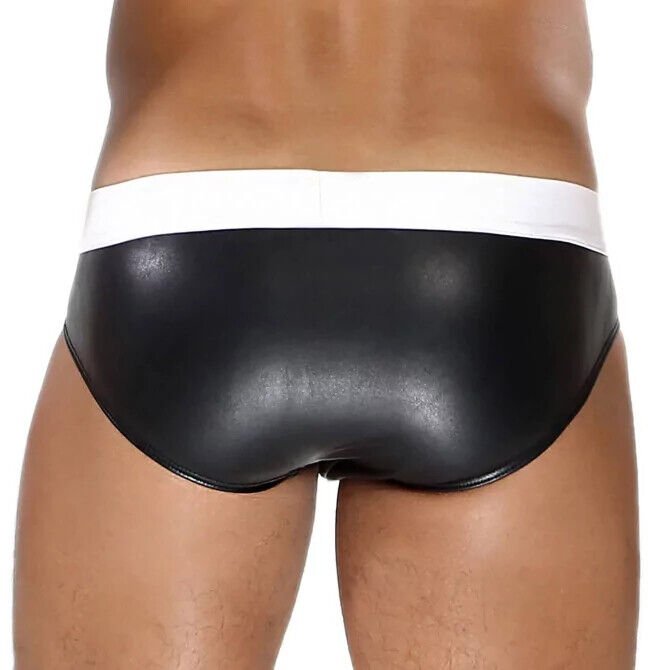 TOF PARIS Briefs With Generous Pouch in Realistic - Leather Black/White 582