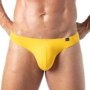 TOF PARIS Champion Bi - Stretch Thong Unlined Pre - Shaped Front Pouch Yellow 693