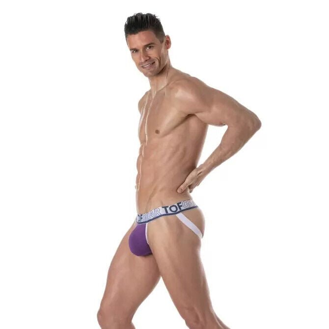 TOF PARIS Champion Jockstrap Unlined Pouch Soft Cotton Jock Purple 794