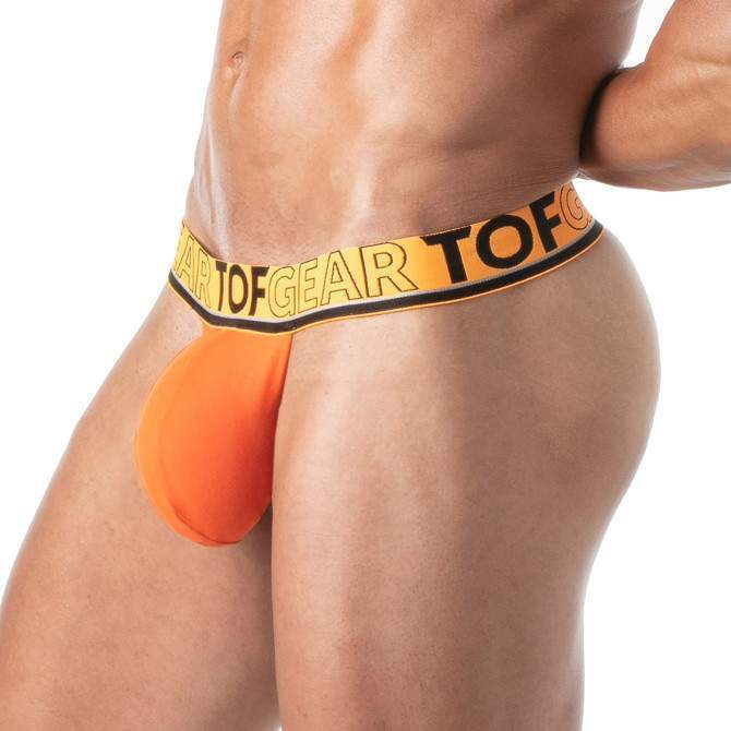 TOF PARIS Champion Stringless Thong Flexible Soft Cotton Jacquard Orange 701