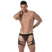 TOF PARIS Circuit Fishnet Chaps Thong Mesh Elastic Edge Black 874
