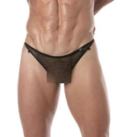 TOF PARIS Circuit Fishnet Thong Low - Rise Fully Transparent Black Thong 842