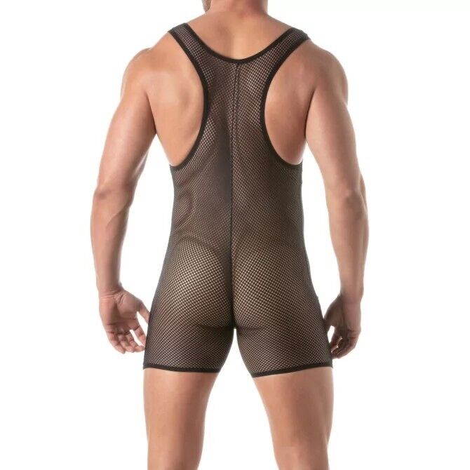 TOF PARIS Circuit Fishnet Wrestling Body transparent Mesh Bodysuit Black3