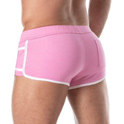 TOF PARIS Cutaway  Shorts Retro Push-Up Stretch Terry Mini Side Pockets Pink