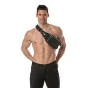 TOF PARIS Fanny Pack 3D Belt - Bag Banana Purse in Laminated Mesh Black/Grey 514