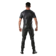 TOF PARIS Fetish T-Shirt Faux Leather Stretch Shirt Black 44