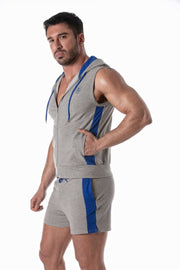 TOF PARIS Football Shorts Soccer Inspired Mid-Thigh Stretchy Short Gray