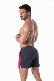TOF PARIS Football Shorts Soccer Inspired Mid-Thigh Stretchy Short Navy