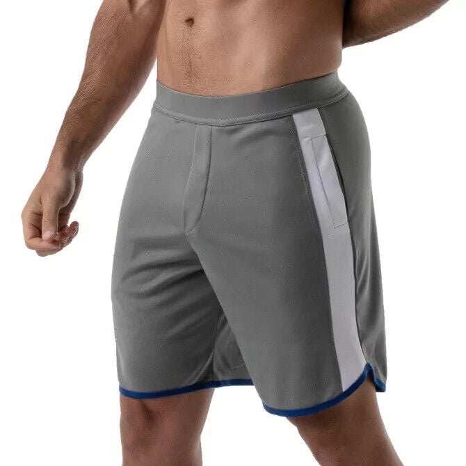 TOF PARIS Gym Long Short Antibacterial +50 UV Protection Sports Shorts Grey 121