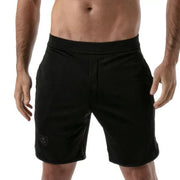TOF PARIS Gym Long Sports Short With Antibacterial +50 UV Protection Black 124