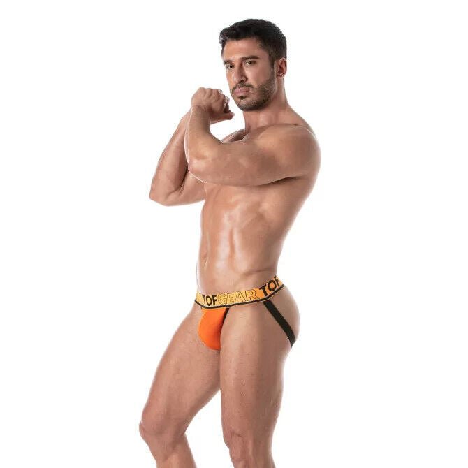 TOF PARIS Jockstrap Champion Unlined Pouch Soft Cotton Jock Orange 795