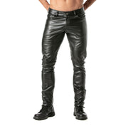 TOF PARIS Kinky Pants Low-Waisted Slim Fit Trousers Leather Look Suedette Lining
