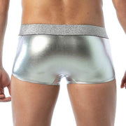 TOF PARIS Magic Trunks Laminated Microfiber Lurex Waistband Silver Boxer