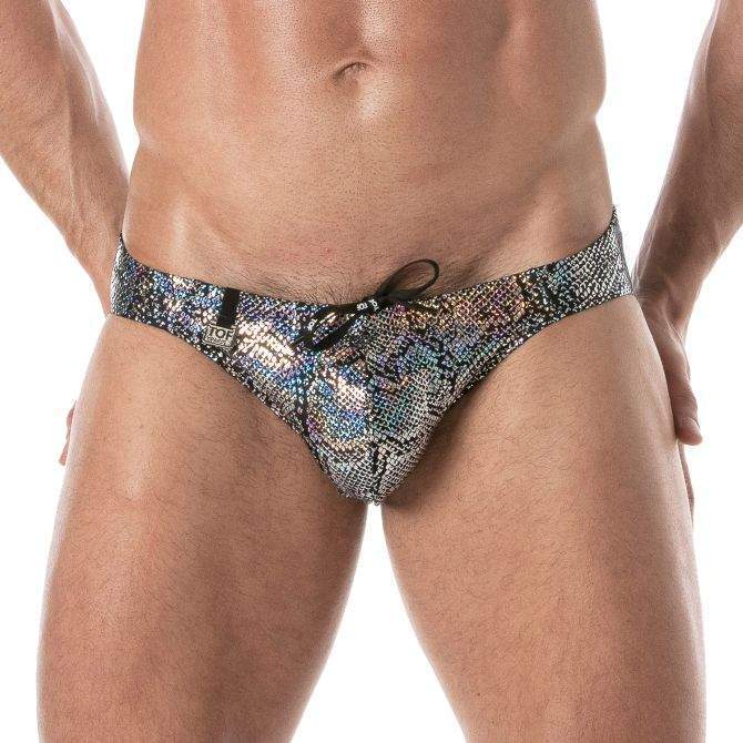 TOF PARIS Mini Swimwear Splendid Premium Swim-Bikini Brief Drawstring in Silver