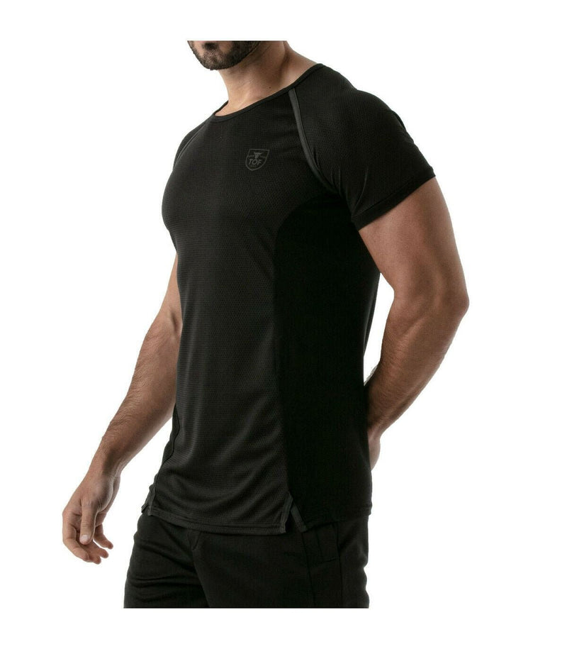 TOF PARIS Muscle Shirt Sports Gym Total Protection T-Shirt Black 401