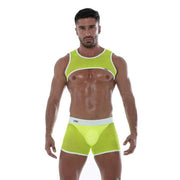 TOF PARIS Neon Mesh Shorts Fishnets Unlined Low - rise Boxer Short Neon Yellow 171