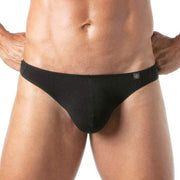 TOF PARIS Thong Champion Bi-Stretch Unlined Thongs Shaped Pouch Black 71