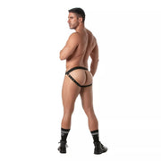 TOF PARIS Vinyl Snap Jockstrap Snap Buttons and Adjustable Straps Red Jock 1025