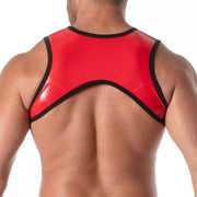TOF PARIS Vinyl Zipped Pocket Harness With Functional Ring in Red 1033