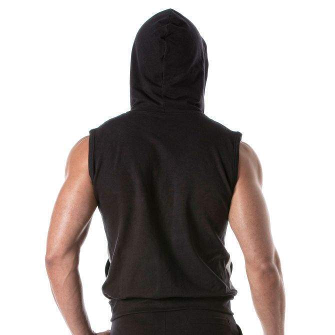 TOF PARIS Zipped Sleeveless Hoodie YKK Vest Tank Top Black